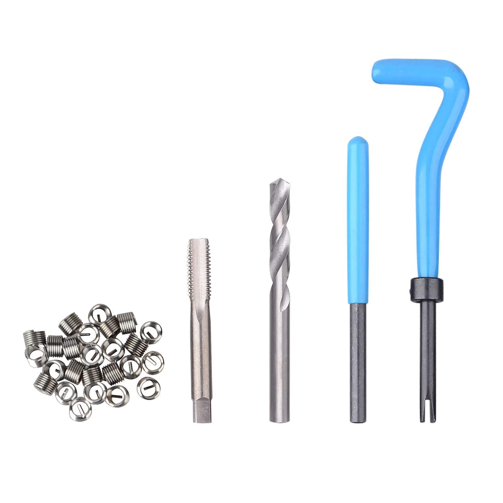 131PC SAE Thread Repair Kit, HSS Drill Helicoil Kit Standard, 1/4″ 5/16″ 3/8″ 7/