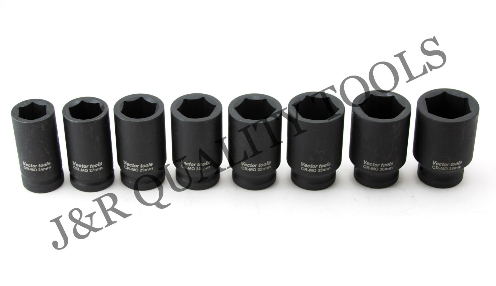 9 PC 3/4″ DRIVE DR BLACK AIR IMPACT METRIC MM SIZE SIZED DEEP SOCKET TOOL SET