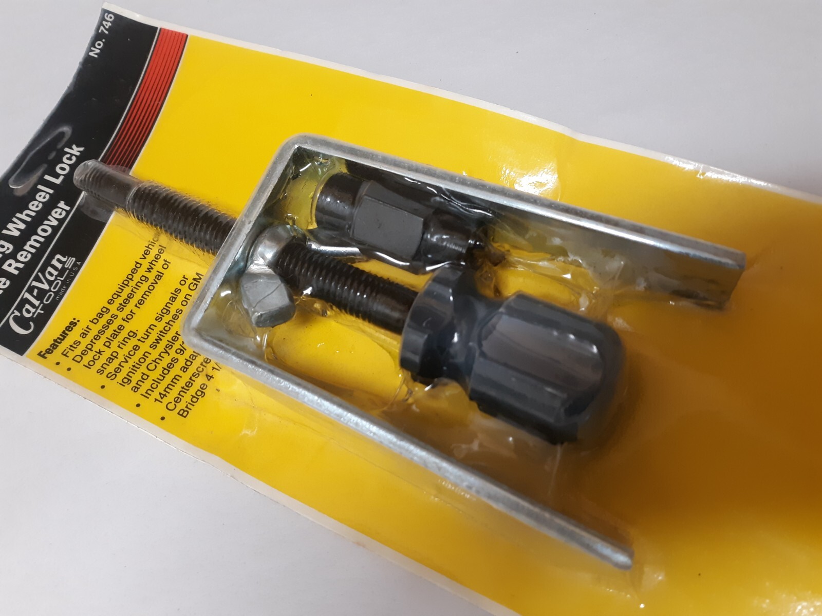 Cal-Van USA 746 Steering Wheel Lock Plate Remover Puller 9/16 x 18 14 x 1.5mm