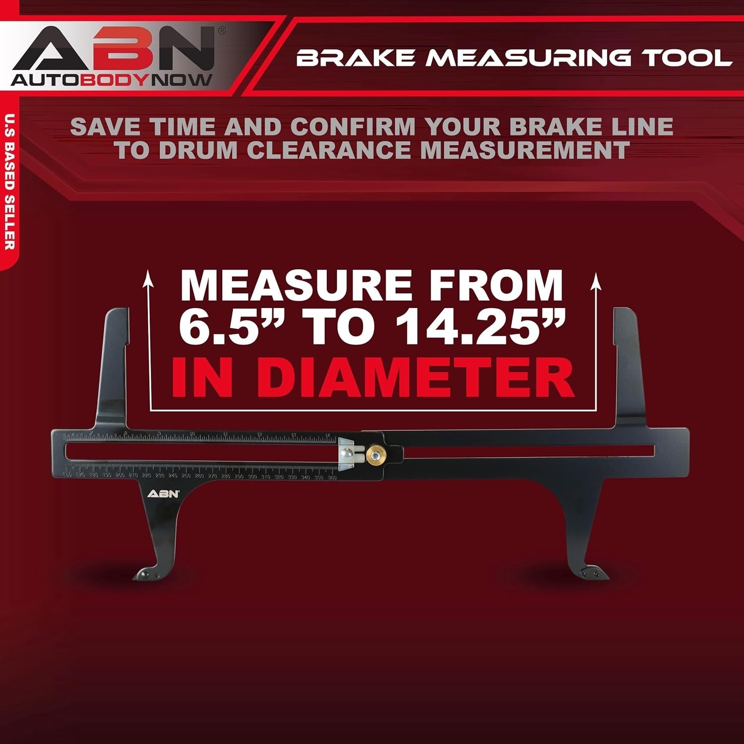 Brake Measuring Tool 6.5-14.25 Inch Dual Scale Gauge Adjustment
