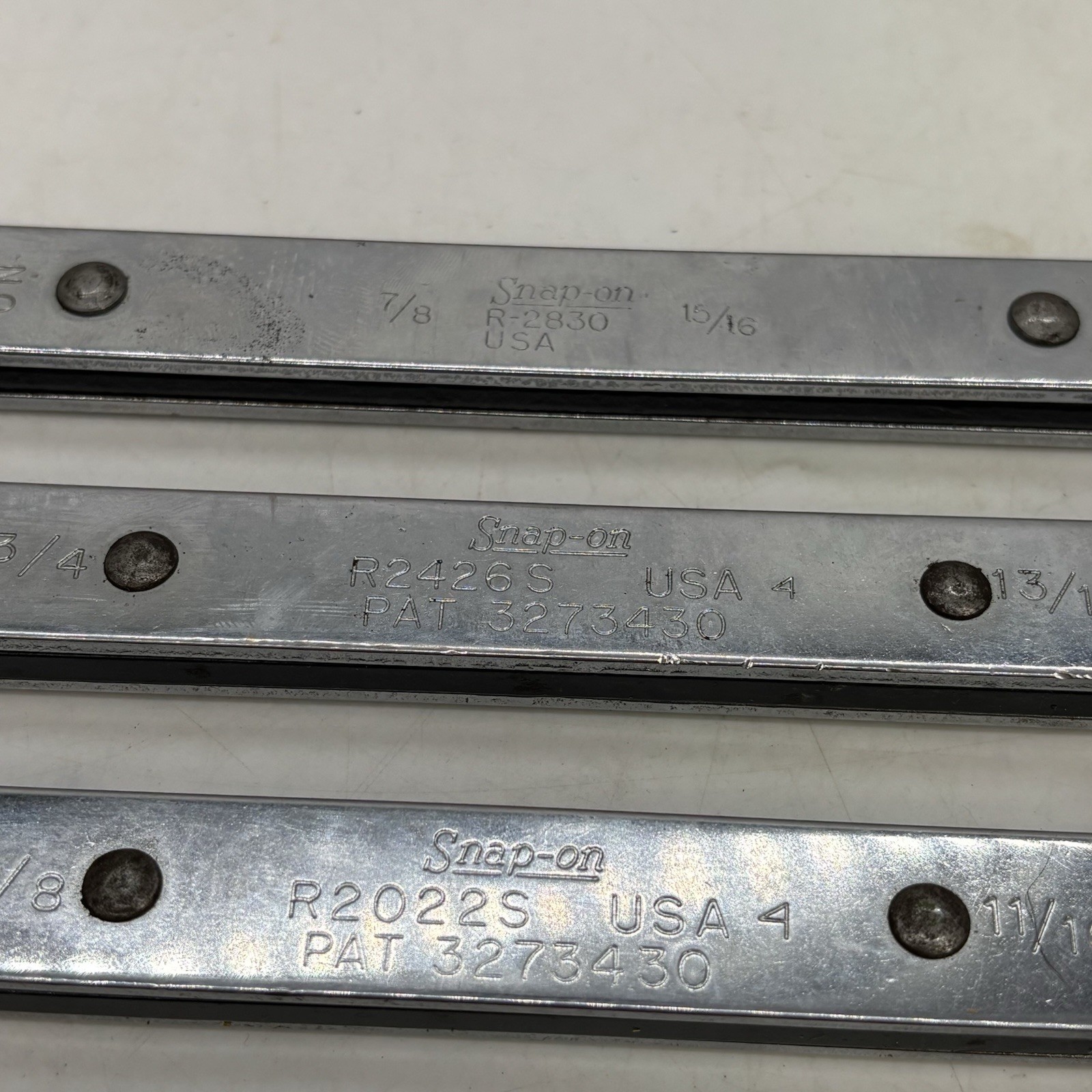 SnapOn C-62B 6 pc Double Ended SAE Ratcheting Wrench Set With Roll Pouch Vintage