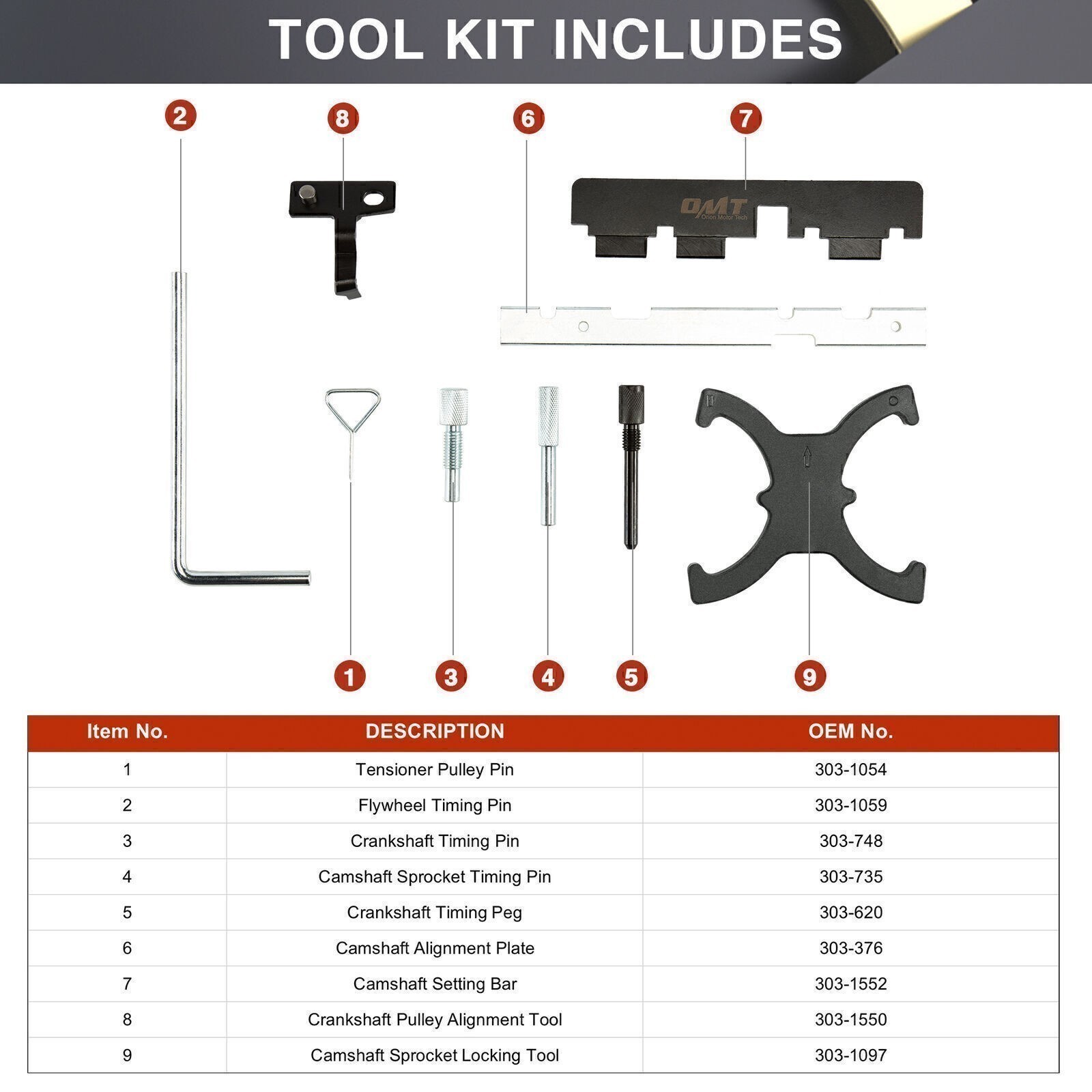 Engine Camshaft Belt Locking Timing Tool Set For Ford 1.5 1.6L Fiesta VCT Focus