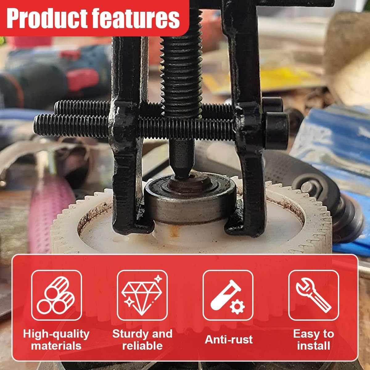 Adjustable 2» Two Jaw Gear Puller Tool – Carbon Steel Bearing Remover for Auto