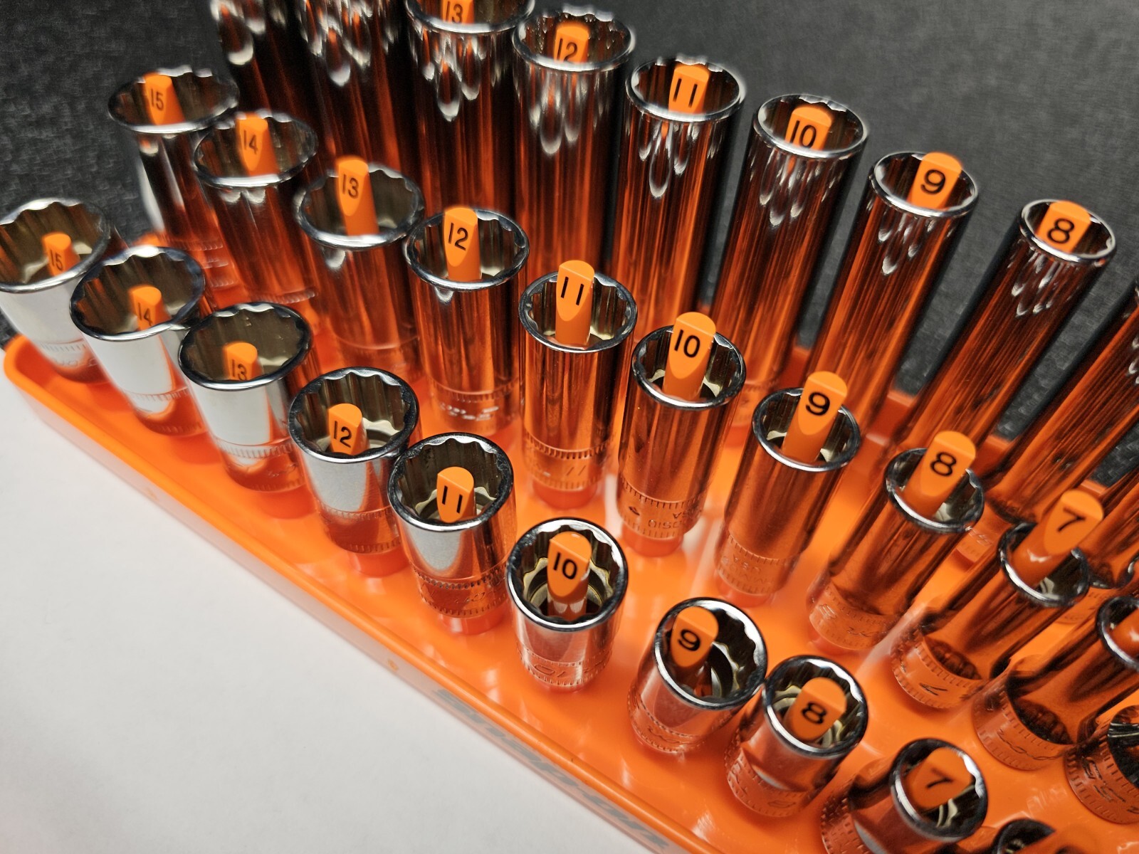 Snap-on Tools ORANGE 83pc 1/4″ Drive 12-POINT Shallow / Semi / Deep Socket Set