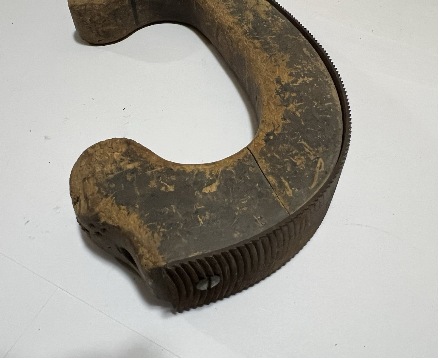 Vintage General Tool Co Curved Wood Handle File Holder with Rasp Auto Body USA
