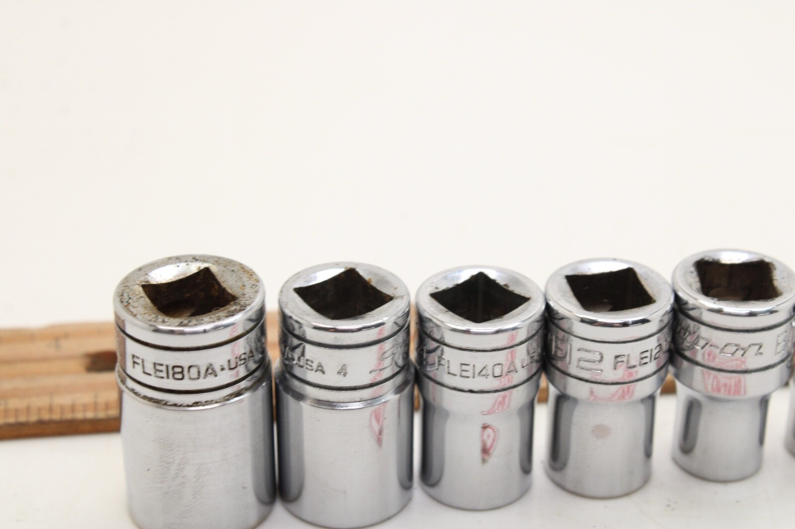 Snap-on FLE/TLE 10 Piece 1/4″ 3/8″ Drive Inverse Torx Socket Set Chrome USA