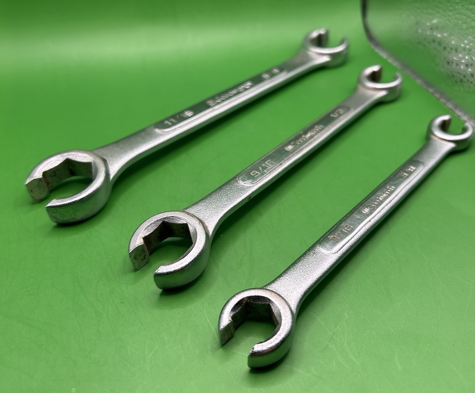 GM Goodwrench 3 Pc Flare Nut Wrench Set SAE 1/2 9/16 11/16 5/8 7/16 3/8