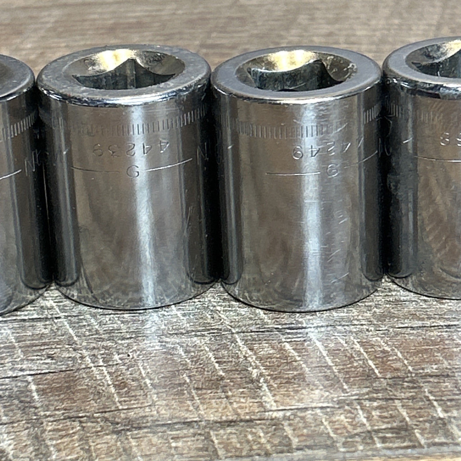 10 Piece Vintage Craftsman 1/2″ Drive 12 Point Metric Socket Set Made In USA