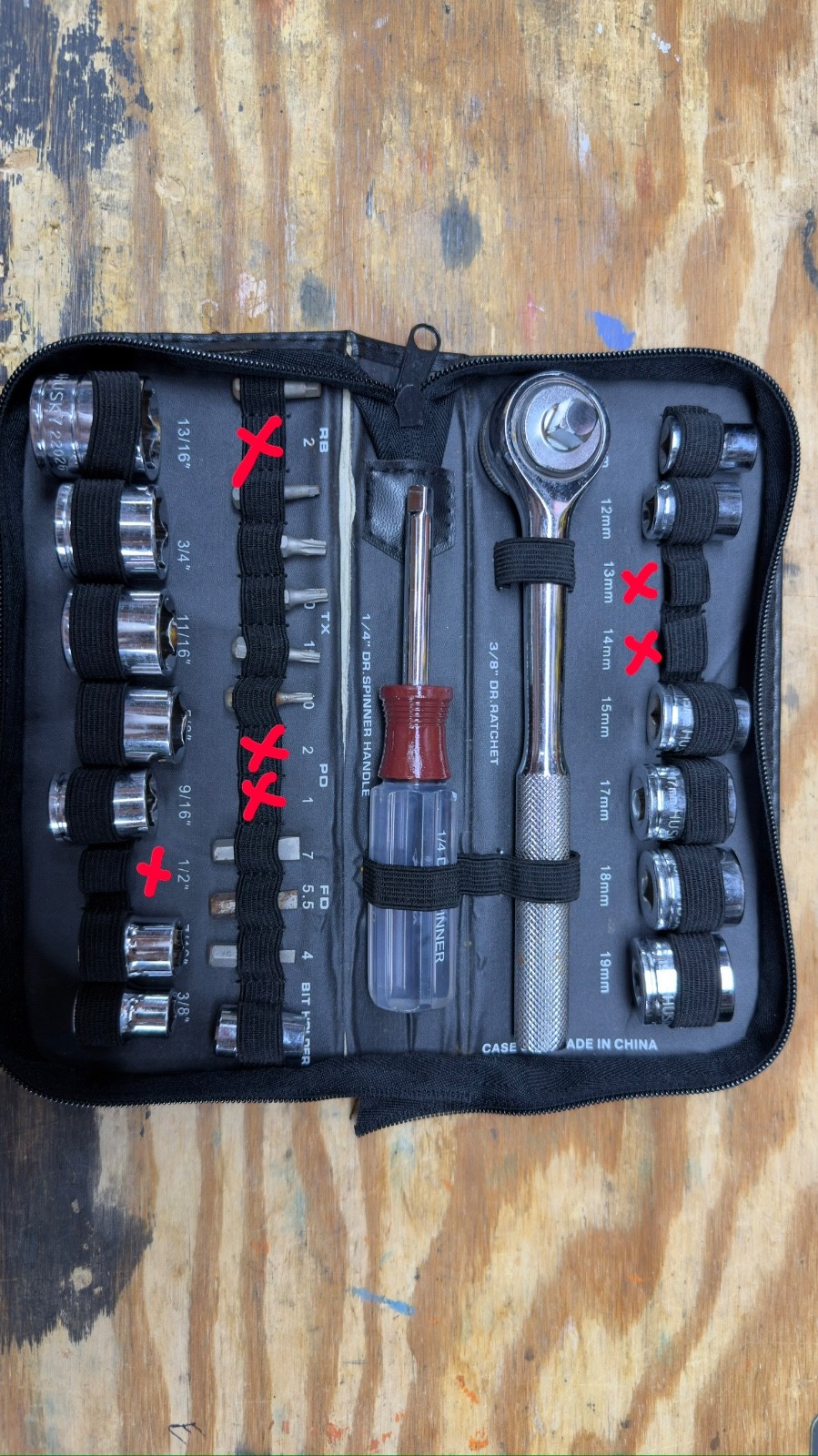 Vintage Husky 3/8″ Socket Set (Missing Pieces)