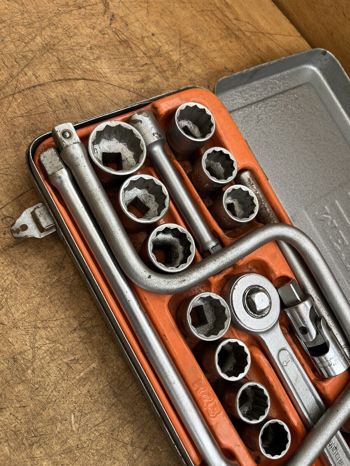 23pc Metabo Rheidco Socket Set 1/2″ dr Made Germany SAE/Whit (3 sockets Elora)