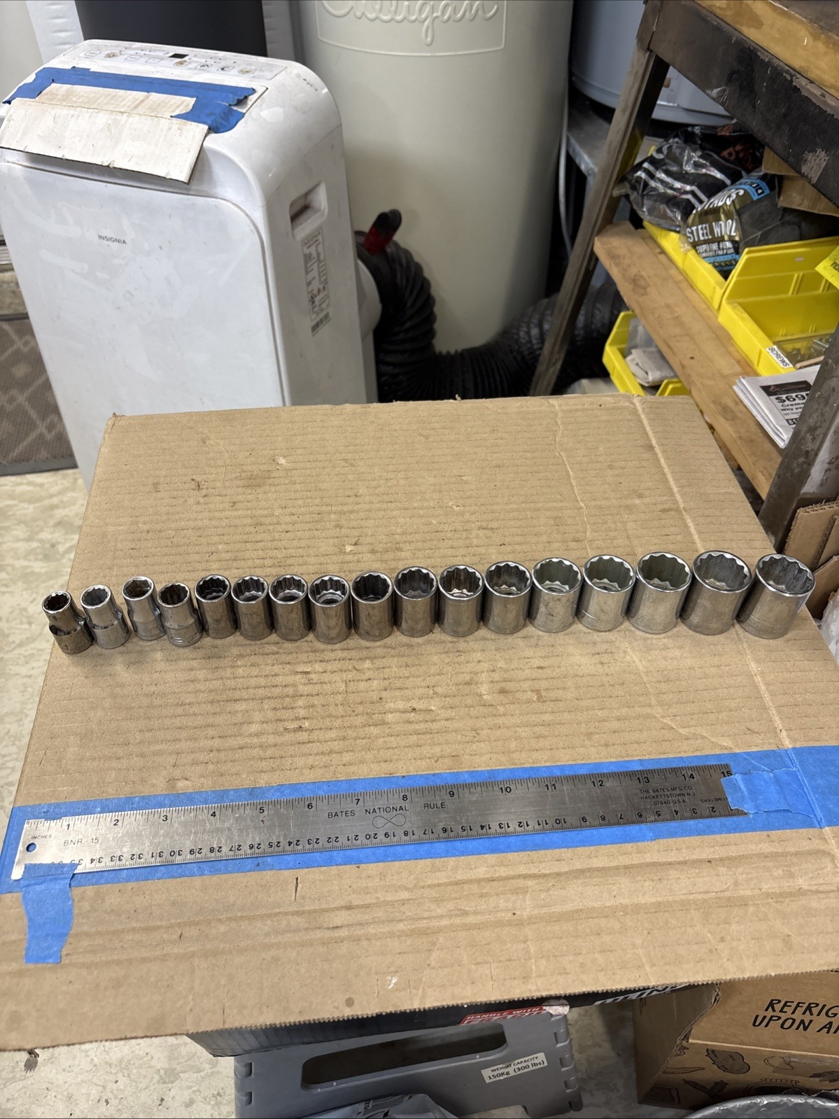 Vtg CRAFTSMAN 17pc 1/2 Drive Metric Socket Set 11-27 12pt (13mm 6Pt) USA No Skip