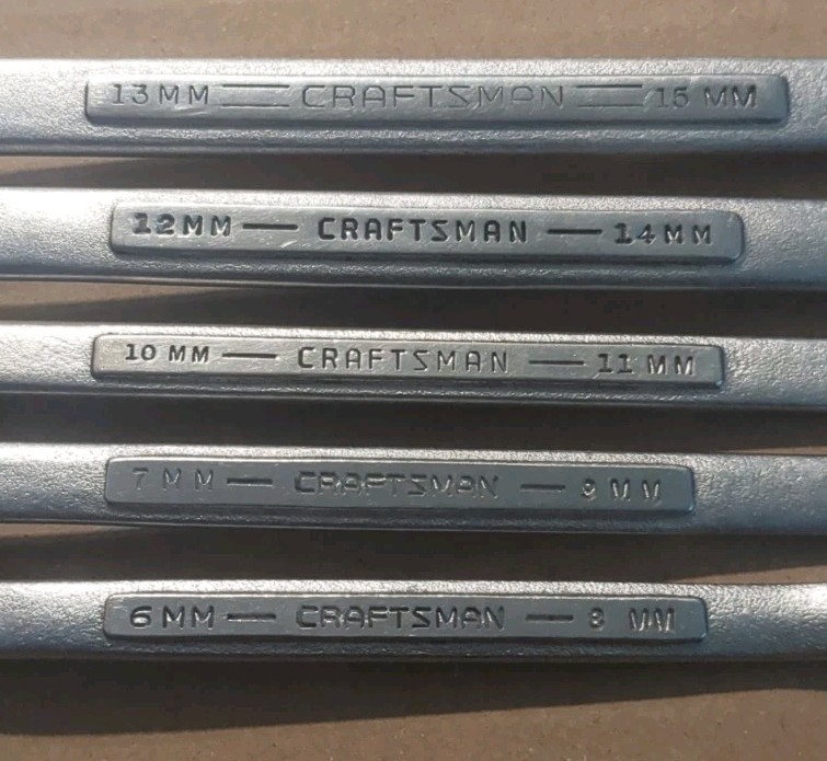 Vintage Craftsman Metric Double Box End Wrench Set 5pc 6mm-15mm -V-USA (Unused)