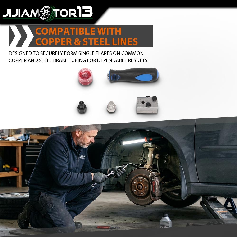 Universal Handheld Car Brake Line Flaring Tool Kit 3/16» Single Flare + Storage
