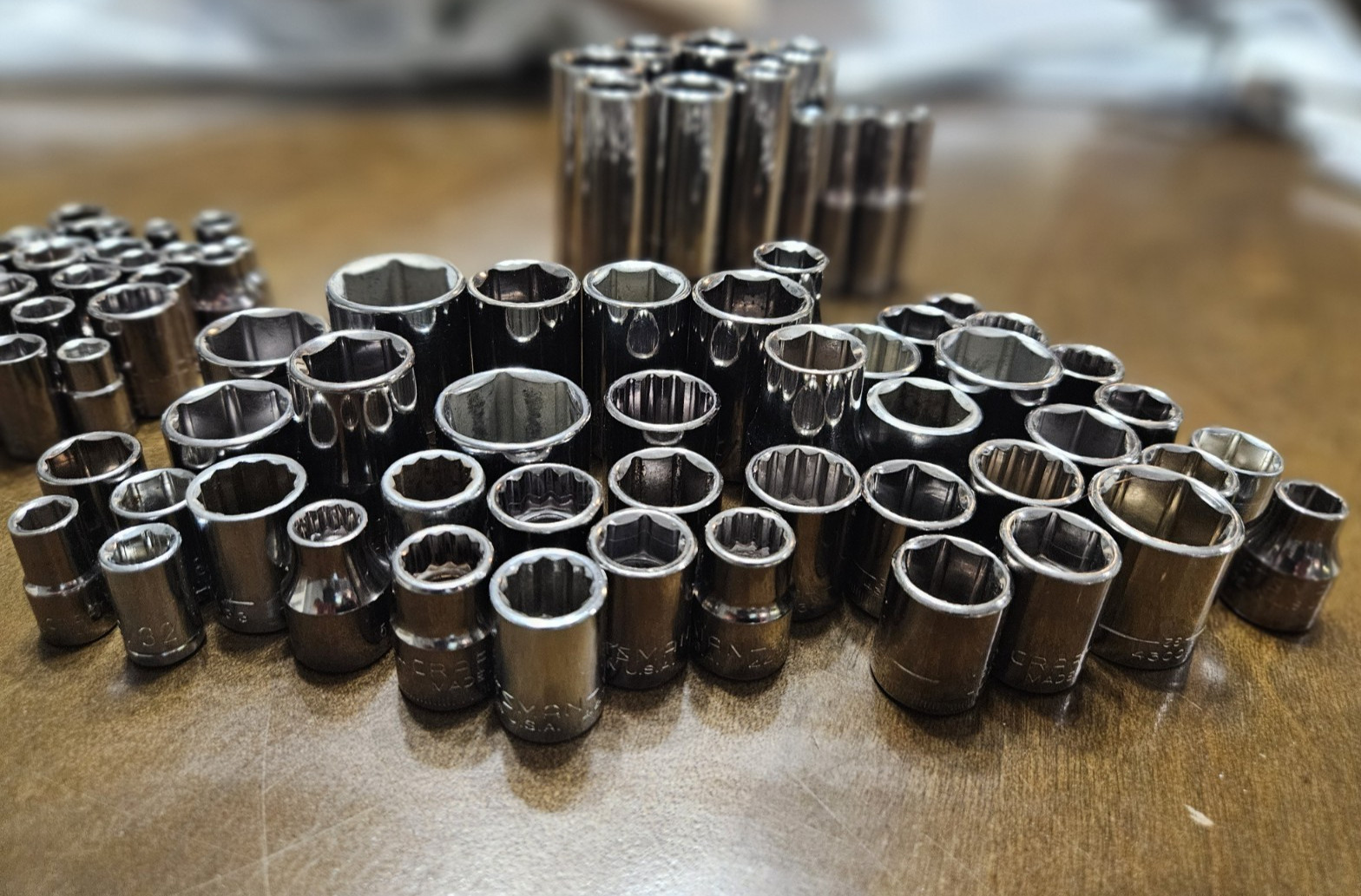 Craftsman 12, 8, 6 Point Deep And Shallow Socket Lot Set USED (84)