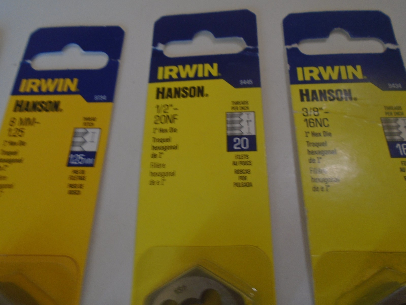 5 Metric Hex Die Irwin Hanson Carbon Steel USA 8MM-1.25 1» 10MM-1.25 3/8» 16NC