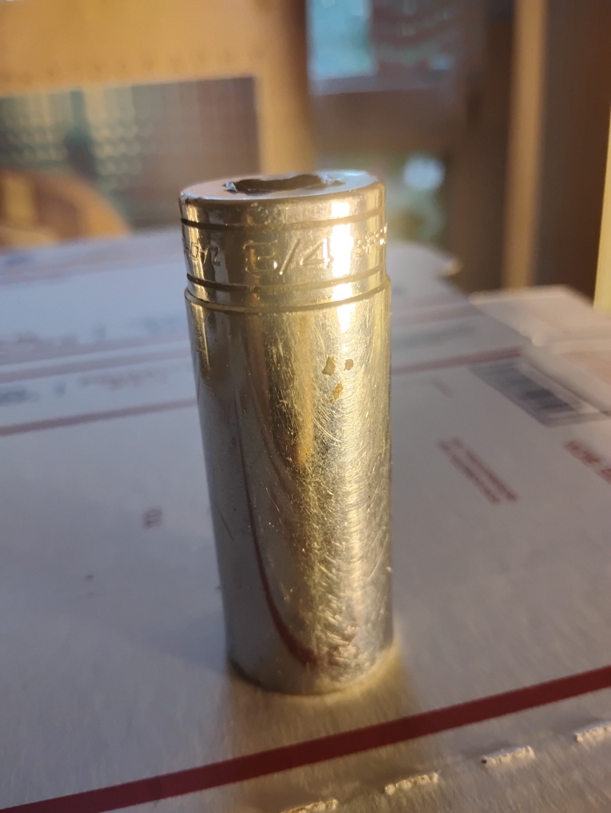 Snap On 3/8″ Drive 3/4″ 6PT SAE Deep Chrome Socket USA SFS241 Pre-Owned