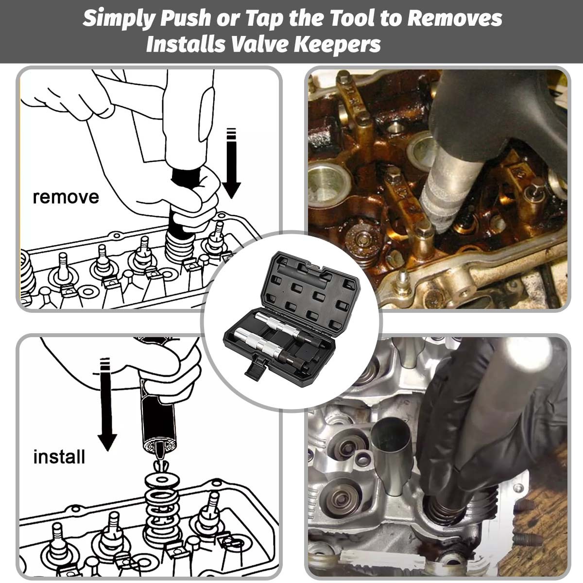 2PCS Valve Keeper Remover and Installer Tool Kit for Stems from 4.5 to 7.5mm new