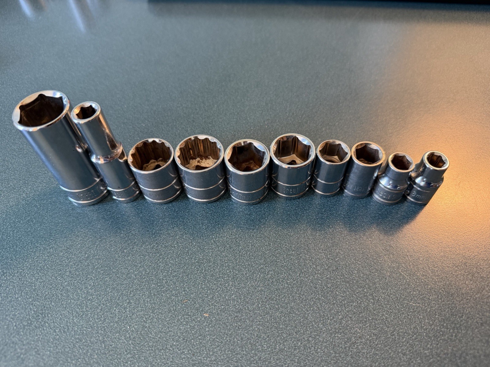 Great Neck Chrome Socket Tool Mixed Sizes SAE METRIC LOT