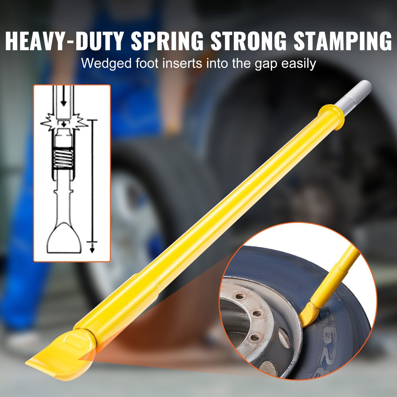 46.3″L Heavy Duty Steel Tire Bead Breaker Portable Tire Changing Sliding Impact