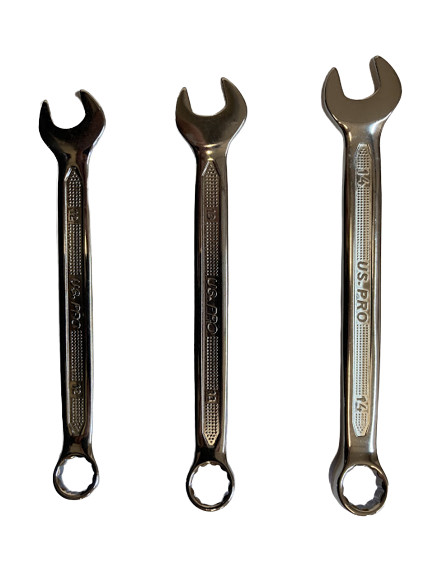 US PRO 15PC Metric Combination Spanner Set 6-22MM Chrome Polished Ring Wrench