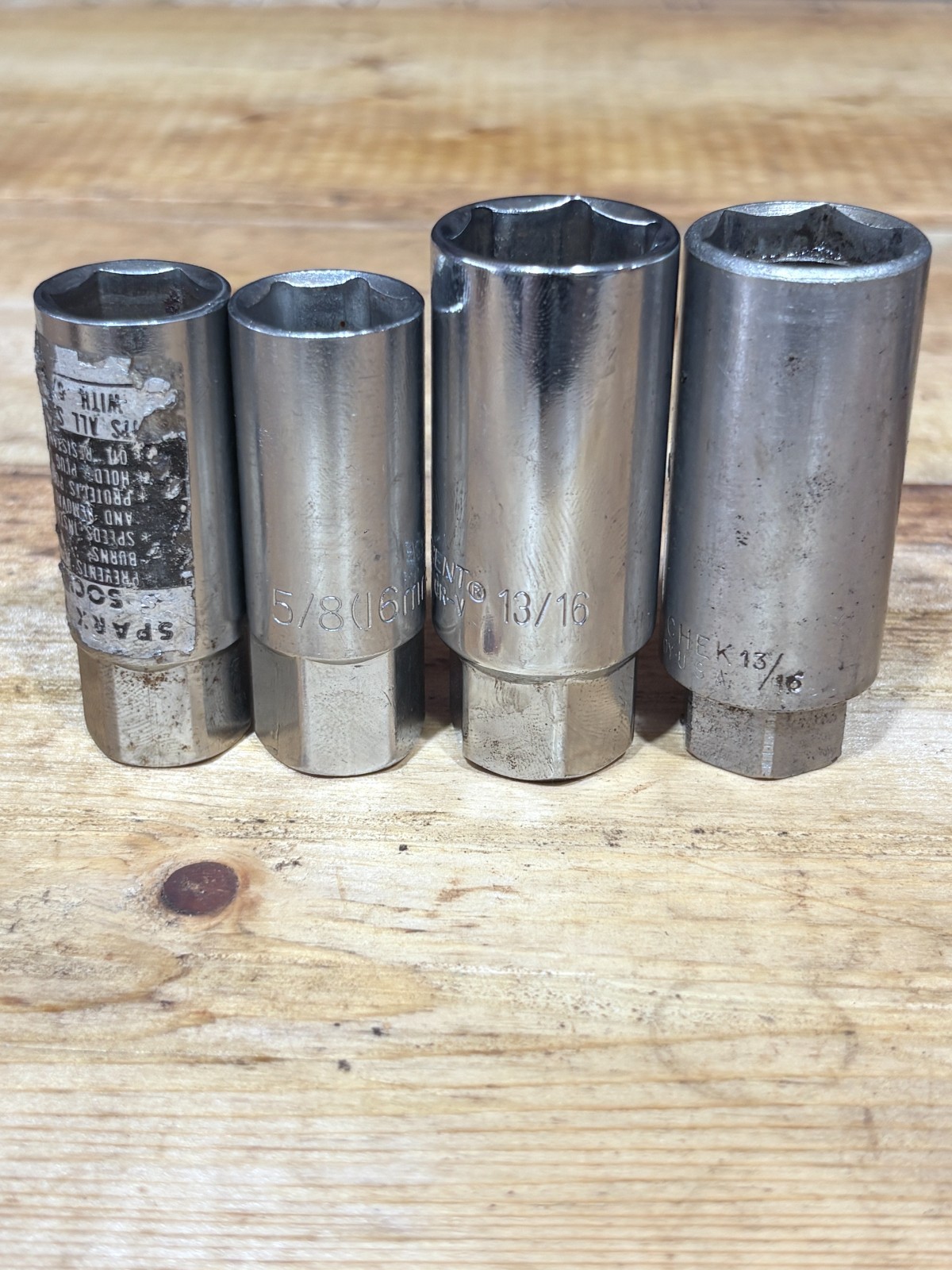 4 Pieces Deep Sockets Spark Plug Socket 5/8″ 13/16″ SAE 3/8″ Drive 6 Point