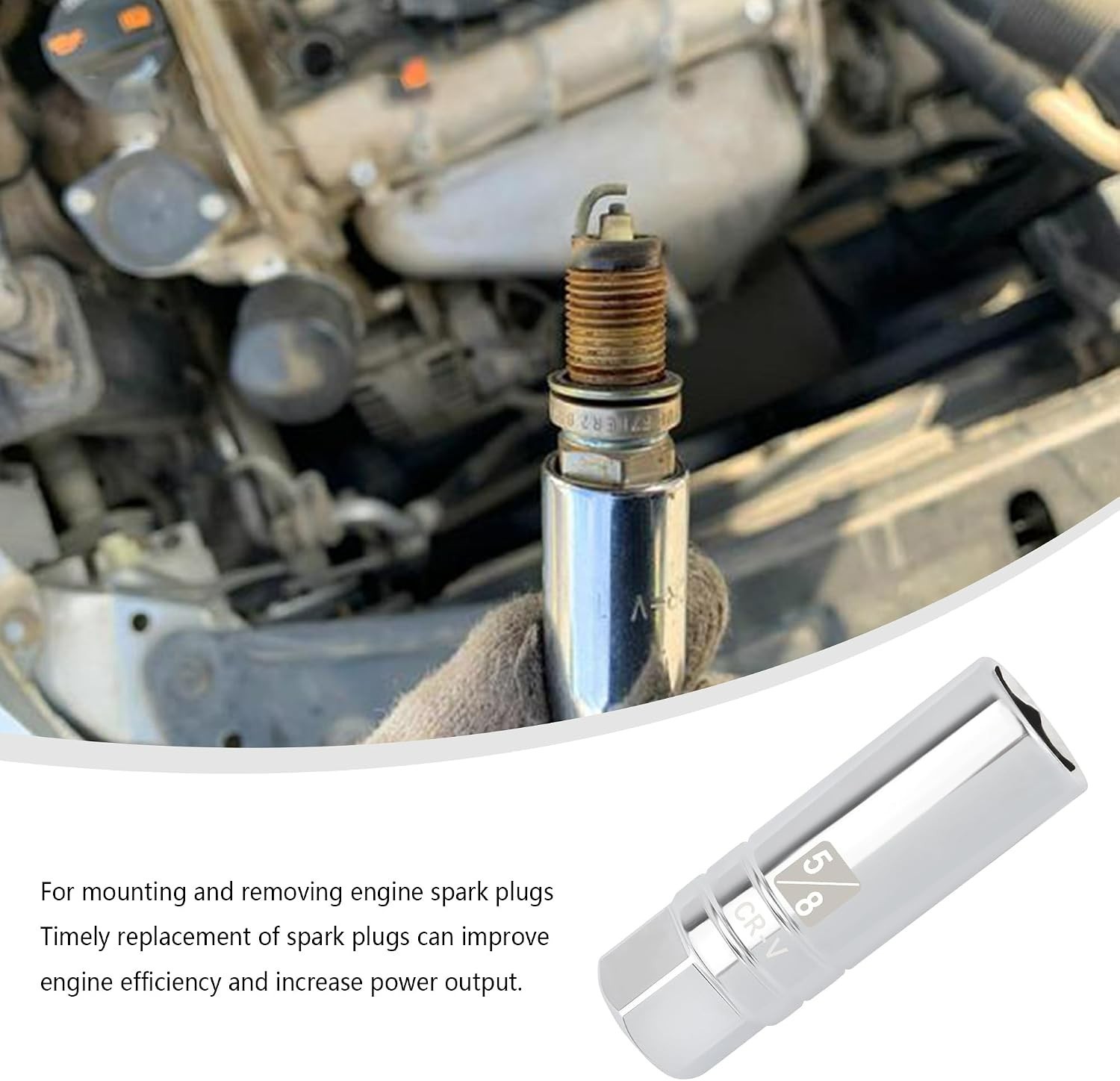 Professional 5/8″ Spark Plug Socket Tool – Magnetic, Effective for Most Vehicles