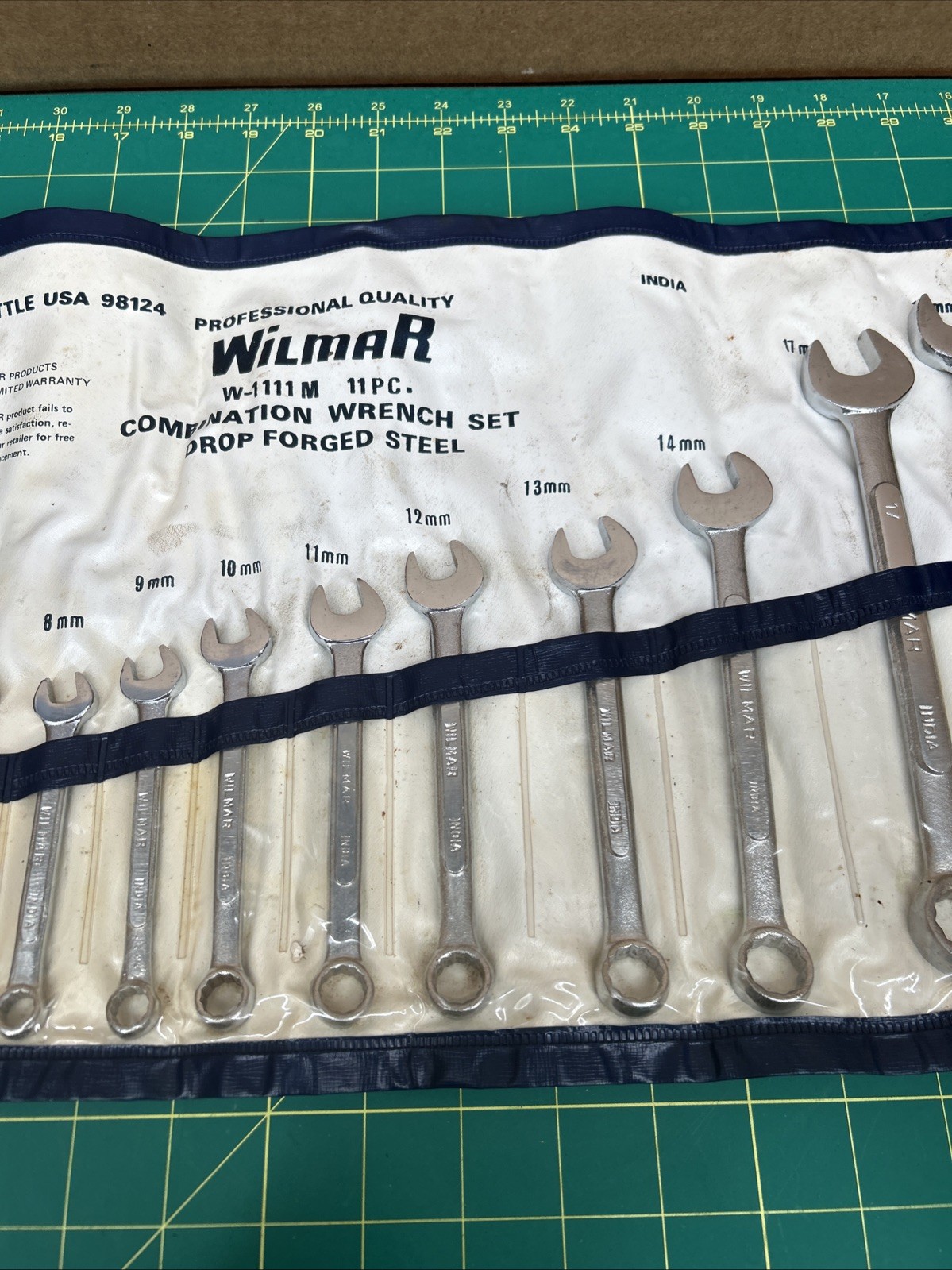 Wilmar 11 Piece Combination Wrench Set Metric 6mm-19mm Drop Forged ROLL UP CASE