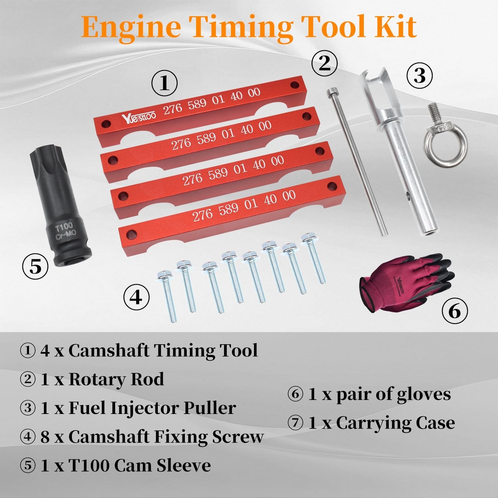 Engine Timing Tool Kit for Mercedes M157 M276 M278 – Camshaft Tools, Injector Pu