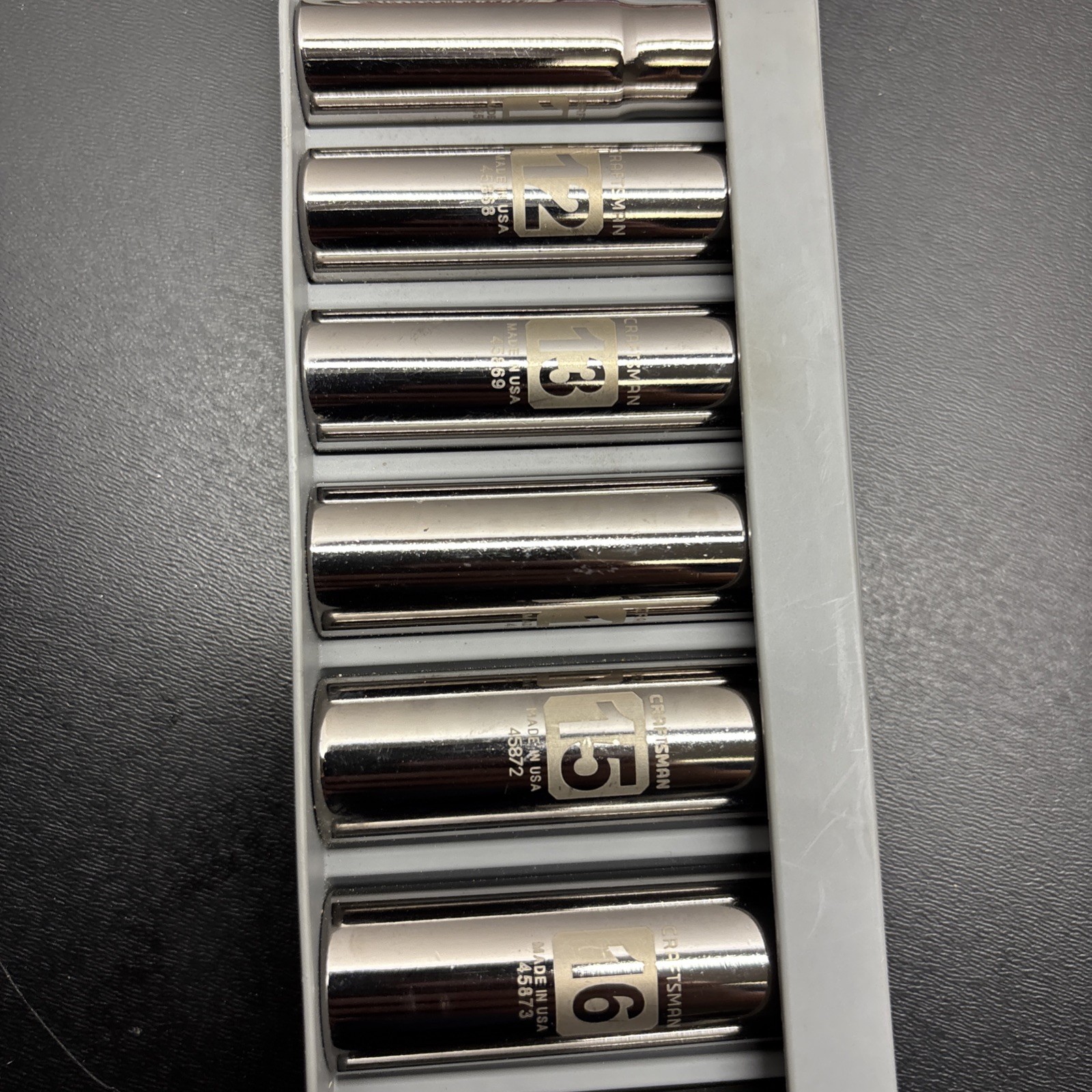 Craftsman RARE Ez Read 3/8 Drive 9pc Laser Etch 6pt Deep Well Metric Socket Set
