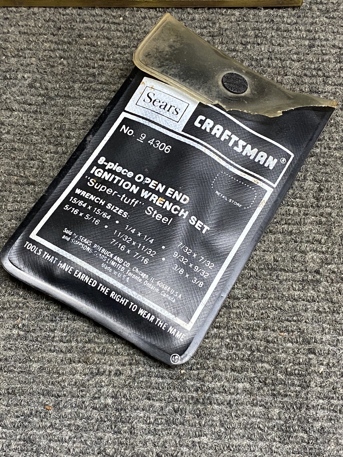 Craftsman USA Super-tuff 8 Piece SAE Open End Ignition Wrench Set 9_4306 USA