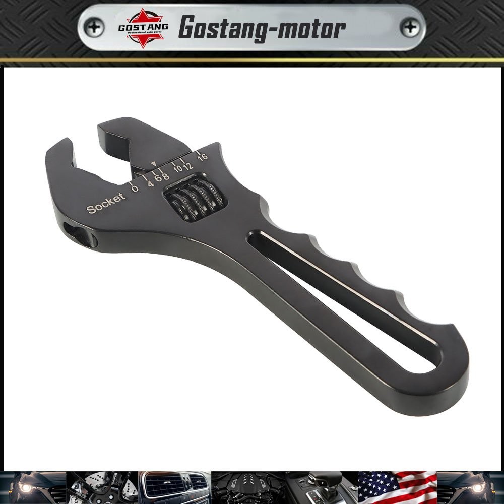 3AN-16AN Adjustable Wrench Black Aluminum Tool Spanner for Hose End Fitting