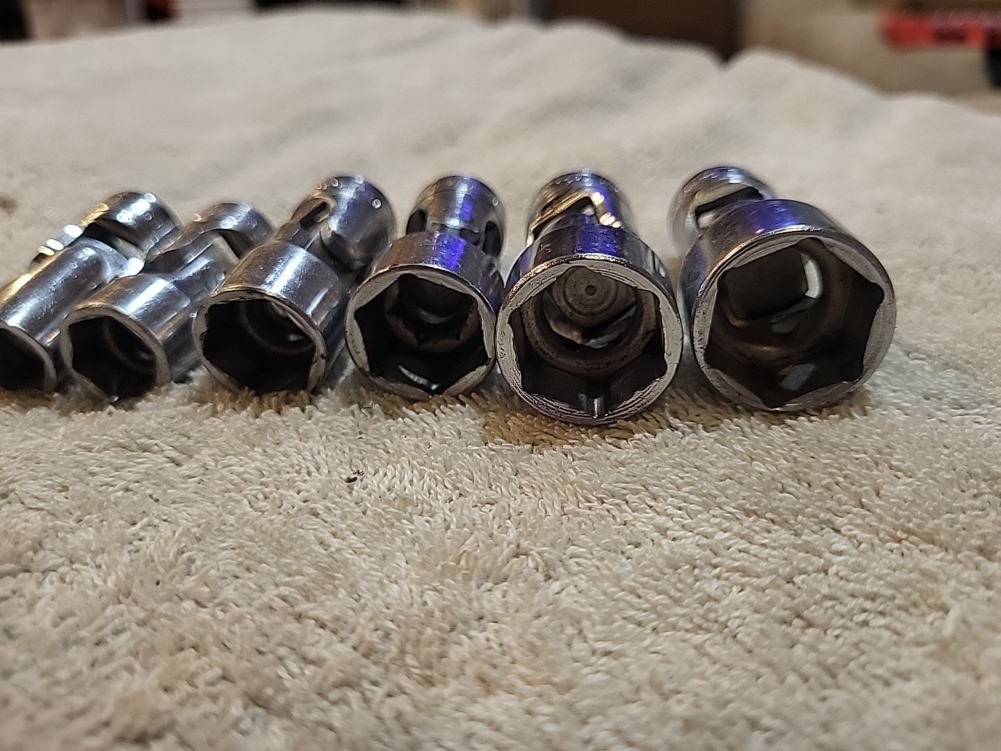 Snap On 3/8” Dr. 6 Pc. 7/16″- 3/4″ Shallow 6 Pt. Universal Socket Set 206AFS