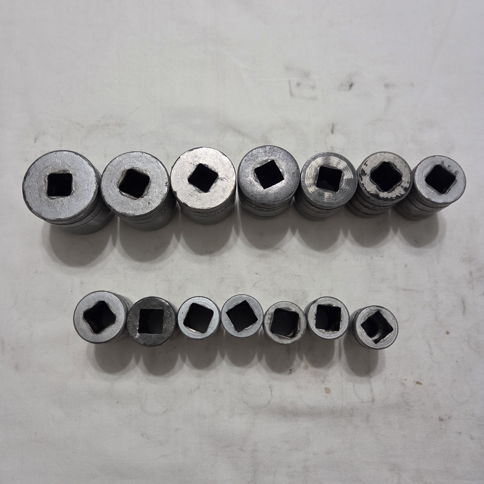 Vintage SK Tools 14pc 7/16″ – 1-3/16″ 12pt SAE Socket Set 1/2″ Drive Made In USA