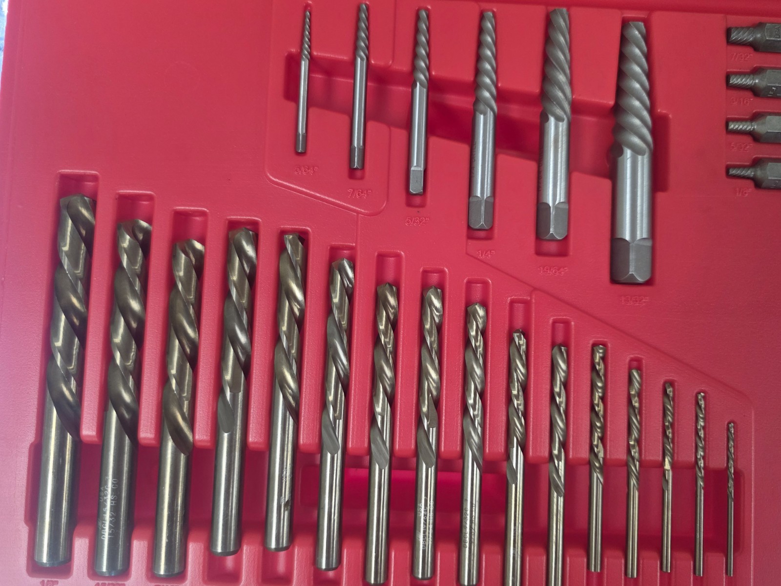 Snap-on EXD35A Multi-Spline Spiral Flute Extractor SET Left Hand Drill Bits NIOB