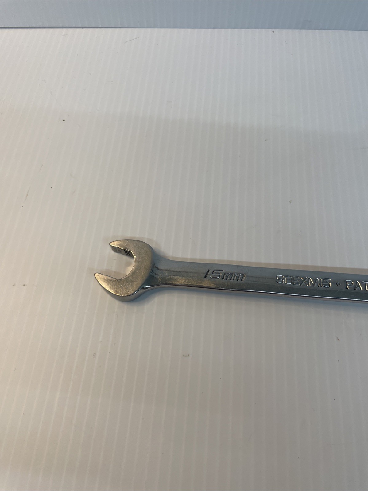 Snap On USA 15MM 12PT Metric Flank Drive Plus Chrome Combination Wrench SOEXM15