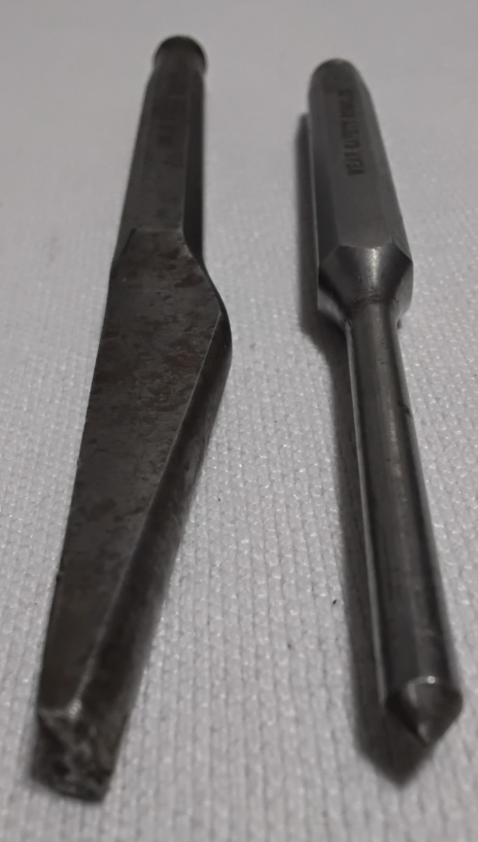2pcs Snap-On Cope Chisel 5/8″ PPC 12 6″ & 3/16″ PPC108 Punch USA