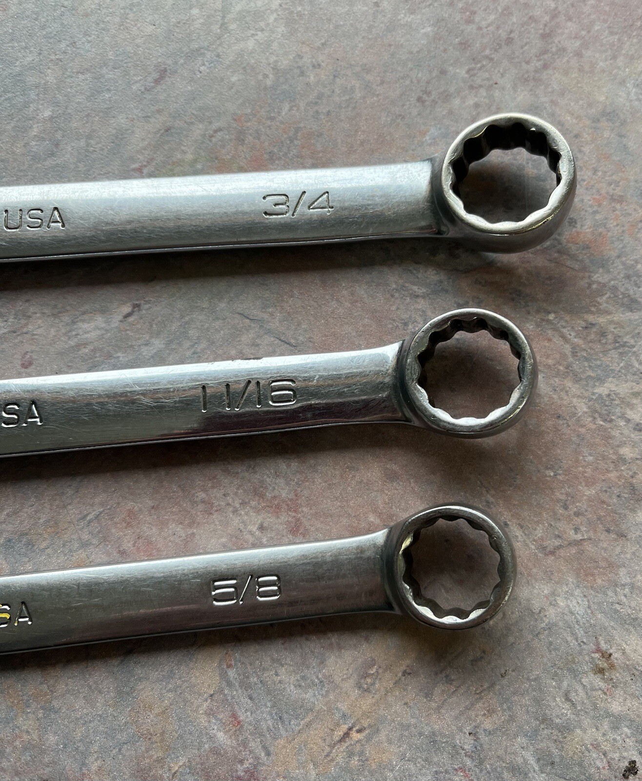 SOEX01 Snap On 13 Pc 12-Point SAE Flank Drive Combination Wrench Set 1/4”-15/16”