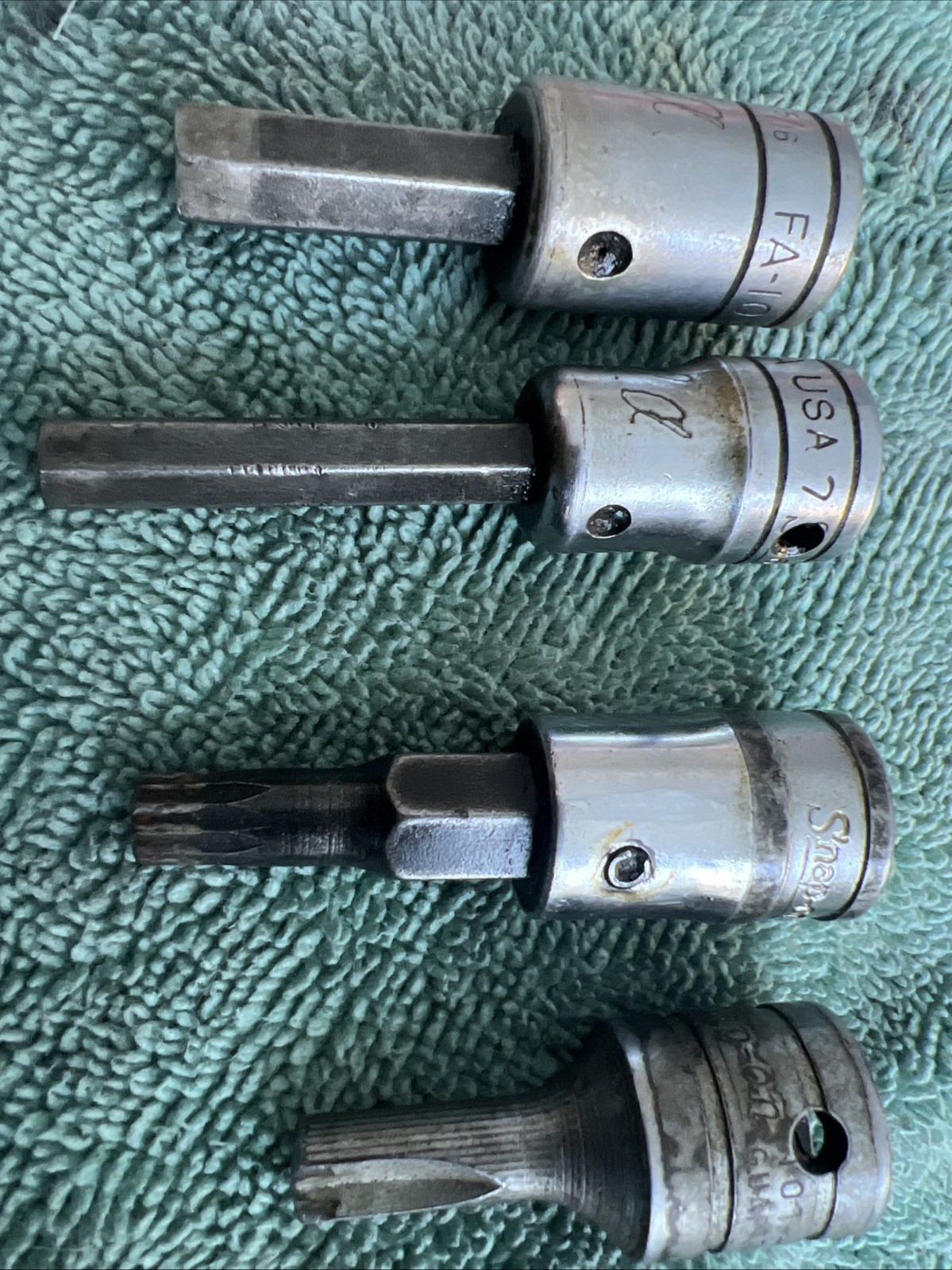 Assorted 10 Pc. Snap On FP42B #4 FP32A #3 3/8″ And 1/4 Drive Socket Drivers