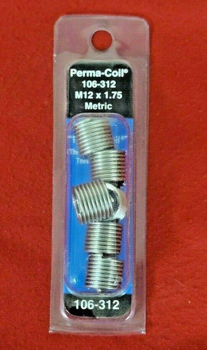 M12 X 1.75 Metric Thread Repair Inserts Pack of 6 Perma Coil 106-312 Fits Heli