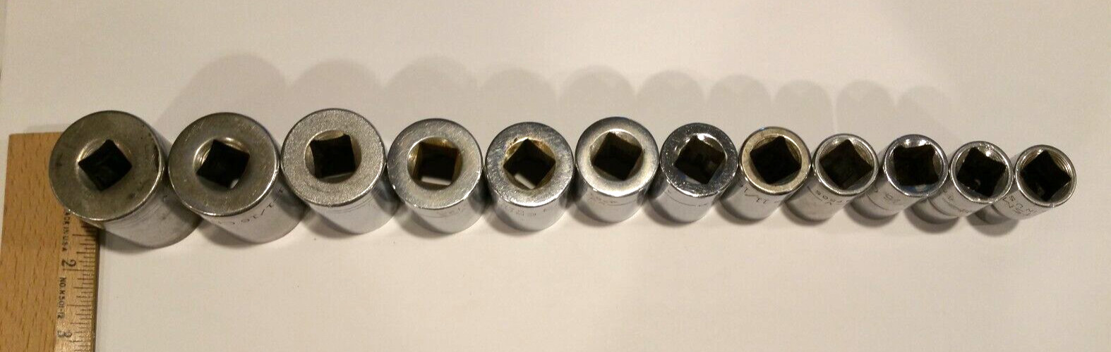 Craftsman 12 Pc Socket Set 1/2″ Dr 12 Pt Shallow 7/16″ to 1-1/8″ VV V USA