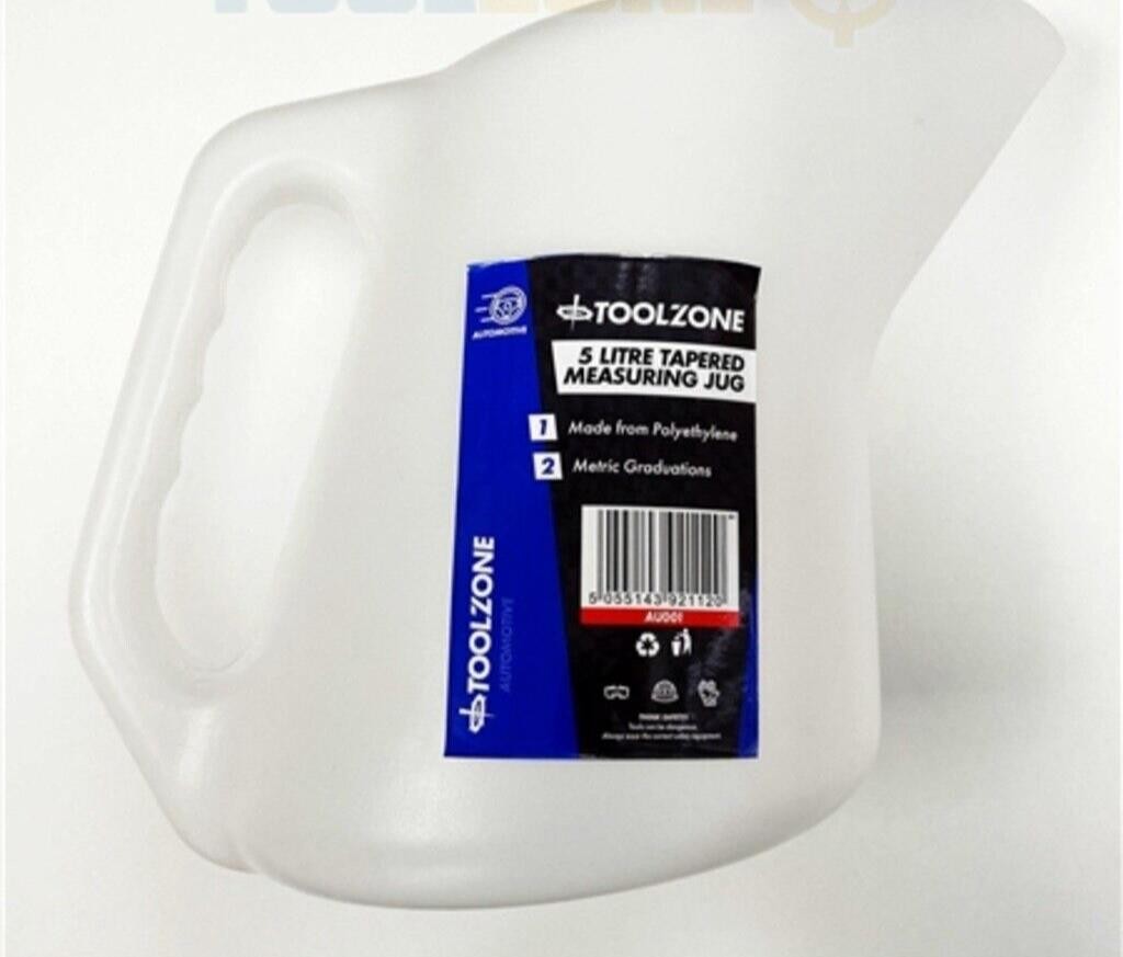 Measuring Jug 5L Tapered Plastic Polythylene Auto Tool oil fuel