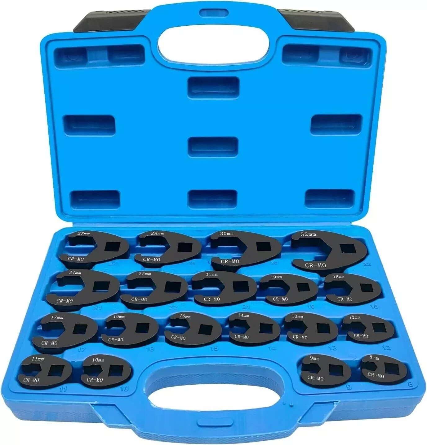 19PCS Crowfoot Wrench Set Metric Crows Foot 8-32mm Flare Nut Wrench Set Tool Kit