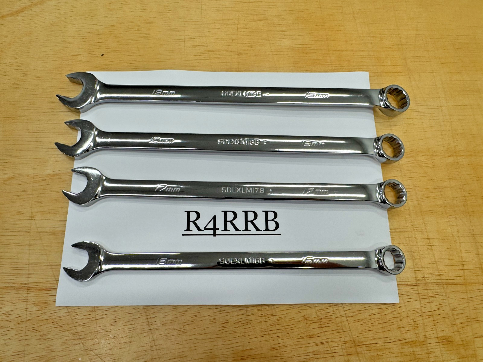 Snap-on Tools USA NEW 4pc Metric LONG FLANK DRIVE PLUS Wrench Lot Set 16mm-19mm