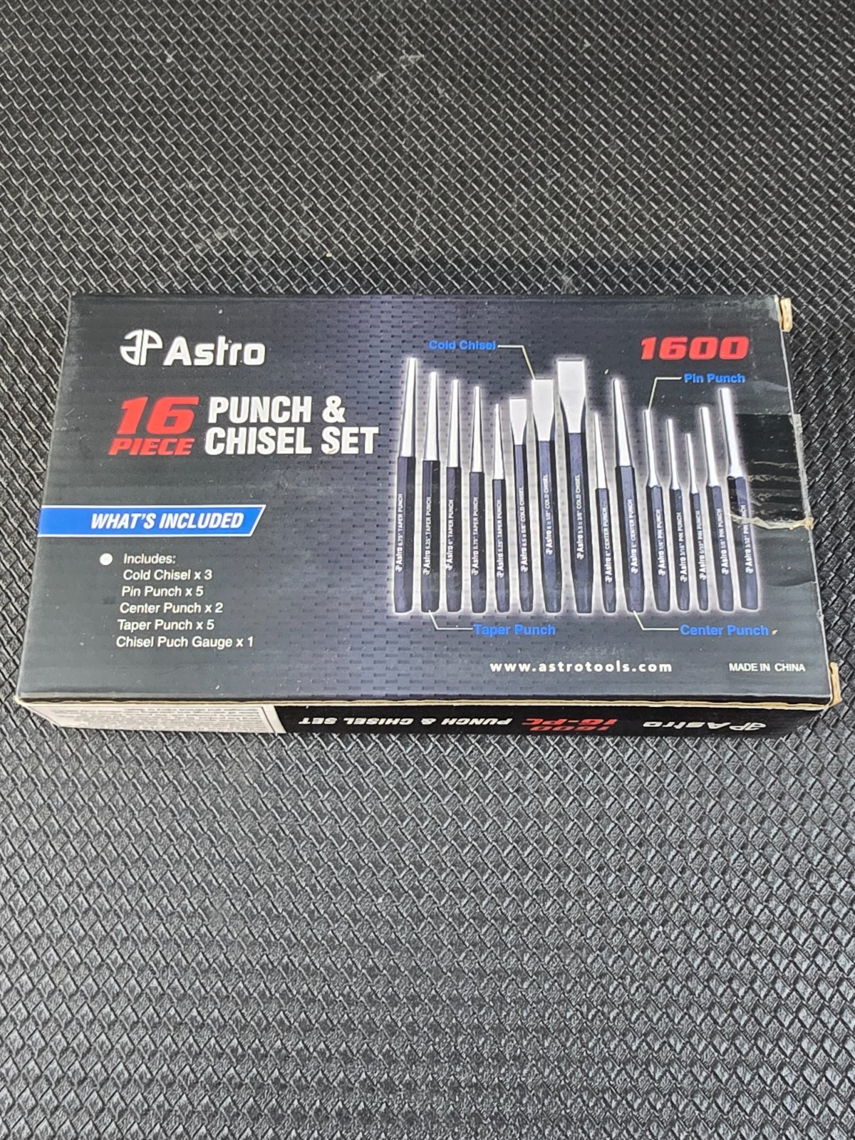 Astro Pneumatic 1600 16 Pc Punch & Chisel Set