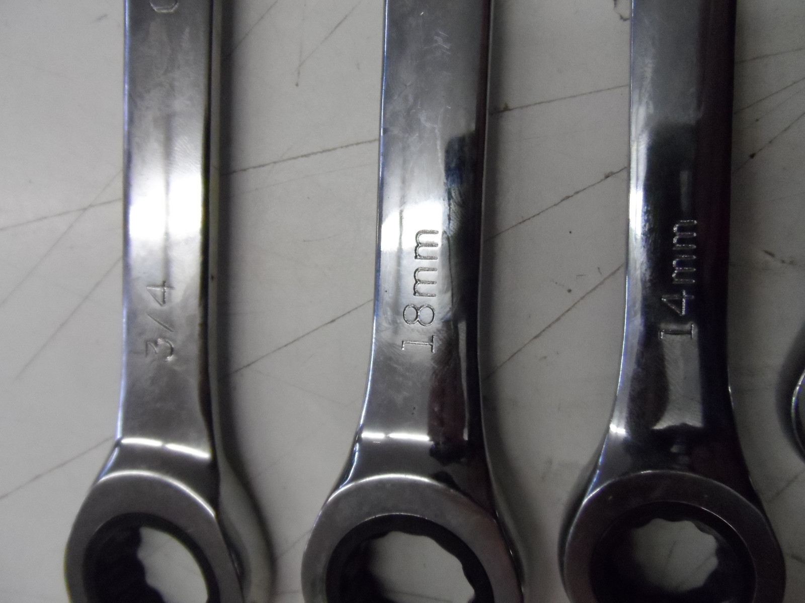 Lot of 7 Combination Ratchet Wrenches Metric Standard