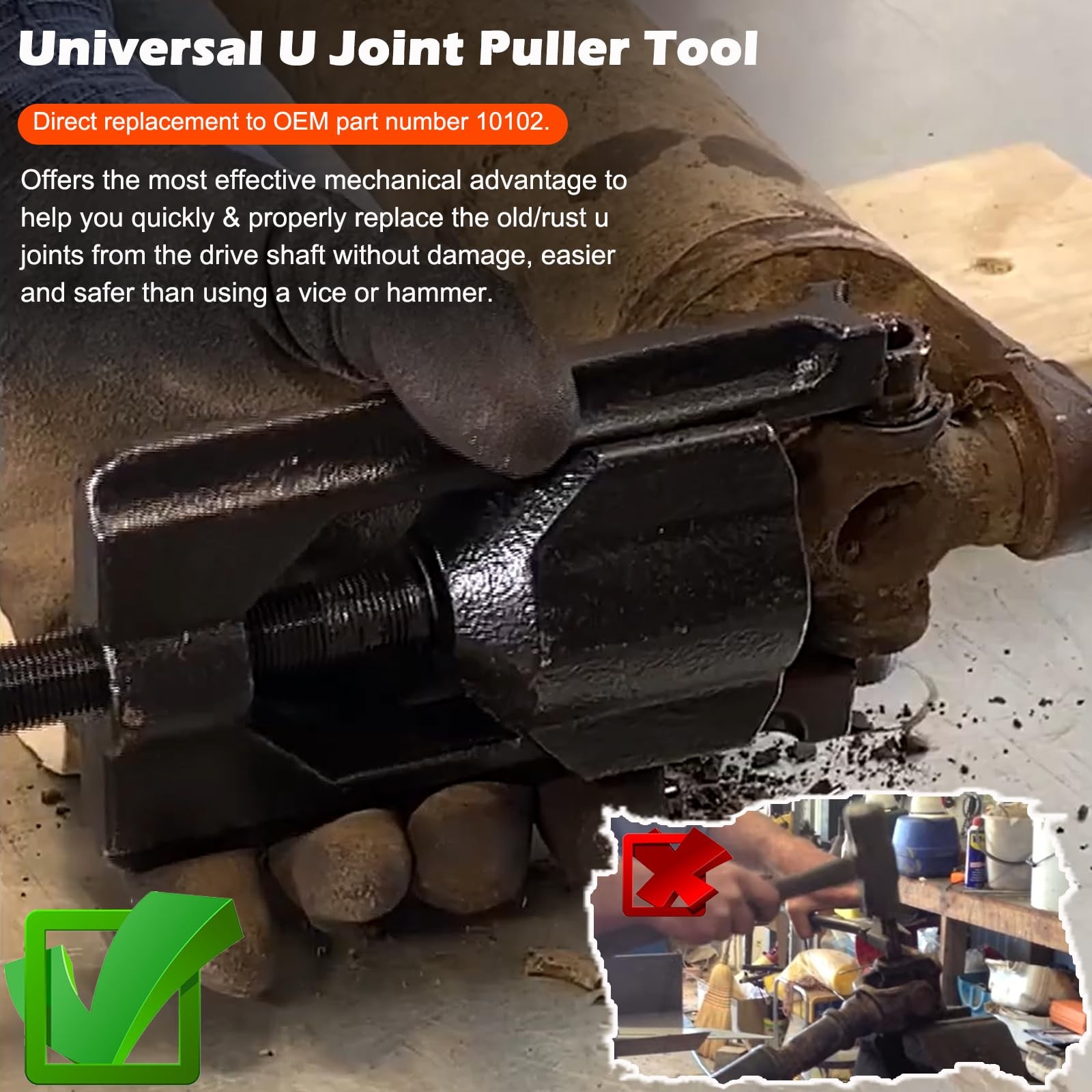 5192 Bearing Cup Installer & 10102 Heavy Duty U-Joint Puller For Spicer Meritor