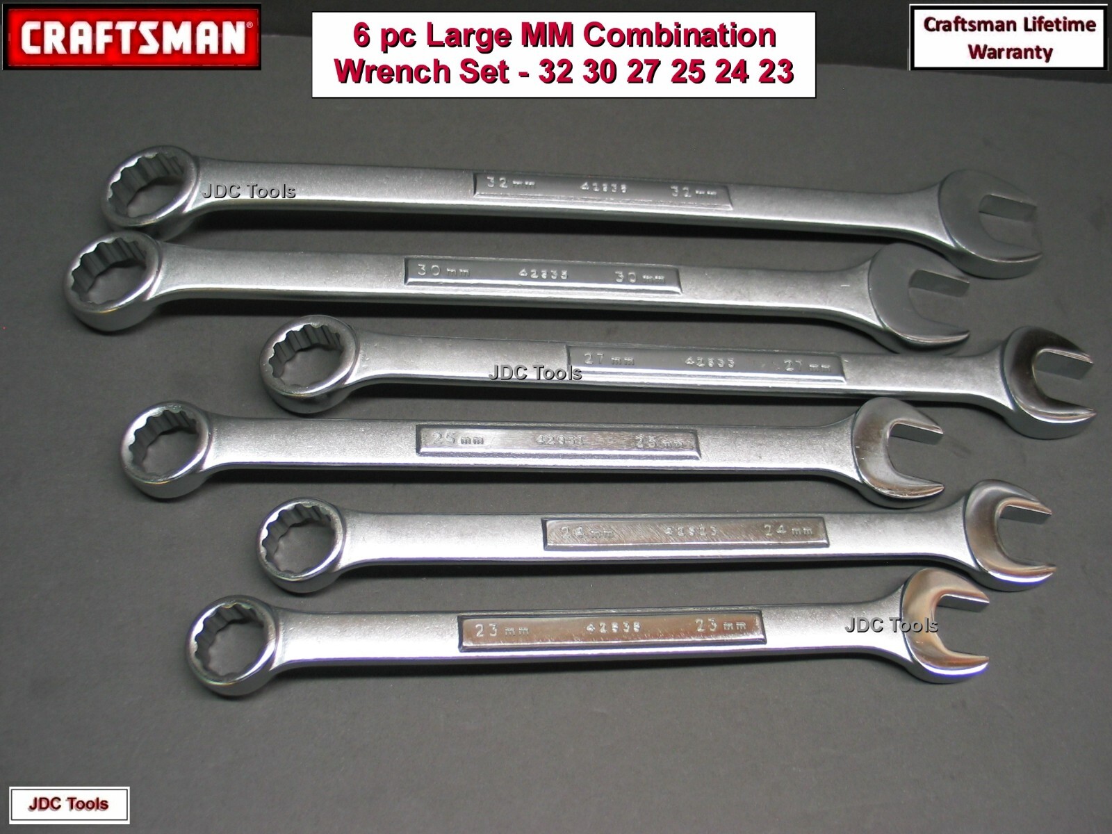 Craftsman 6 pc Large Metric Wrench Set 32 30 27 25 24 23MM