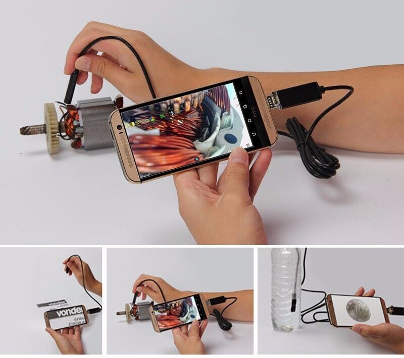 7mm 5M Car Endoscope HD 6Led Android PC USB Borescope Inspection Camera-US Stock