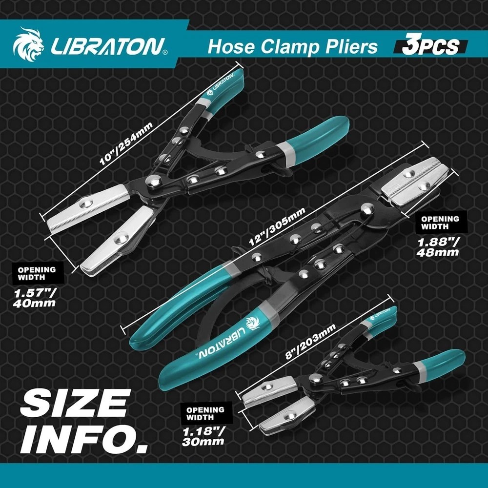 Hose Clamp Pliers Set Alloy Steel Ratchet Hose Pinch Off Automotive Tool