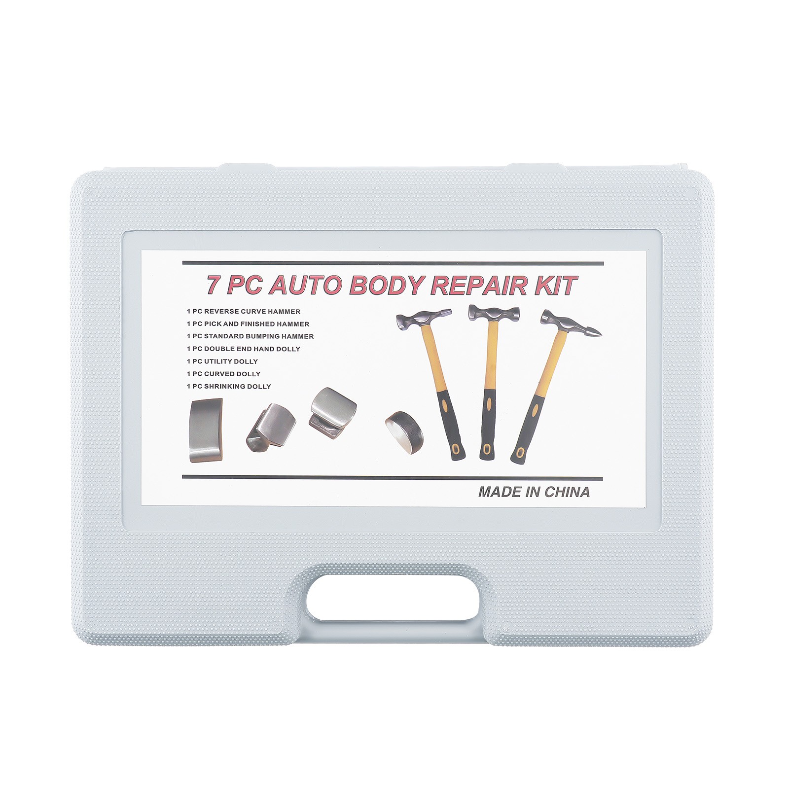 Auto Body Dent Repair Kit 7PC Hammer Dolly Set Panel Beating Tool Fiberglass